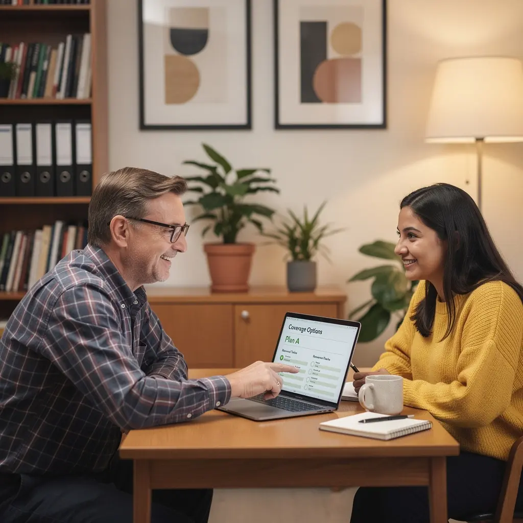 Osoba zadowolona z odnawiania ubezpieczenia samochodowego, trzymająca dokumenty w ręku.